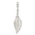 Image of Sterling Silver Green Enameled Leaf 1/2in Dangle Enhancer Pendant