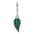 Image of Sterling Silver Green Enameled Leaf 1/2in Dangle Enhancer Pendant