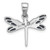 Sterling Silver Rhodium-Plated Polished Abalone Dragonfly Pendant