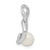 Sterling Silver Rhodium-plated White Simulated Pearl & CZ Pendant