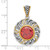 Image of Sterling Silver Gold-plated Antiqued Red & Clear CZ Circle Pendant