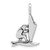 Image of Sterling Silver Polished & Antiqued Windsurfer Chain Slide Pendant