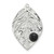 Image of Sterling Silver Polished and Textured with Onyx Leaf Slide Pendant