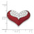 Image of Sterling Silver Polished Red Enamel & CZ Heart Chain Slide Pendant