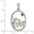 Image of Sterling Silver Rhodium-plated Rainbow Multi Gemstone Bird Pendant