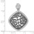 Image of Sterling Silver w/ Black Rhodium Textured CZ Floral Square Pendant Image of Sterling Silver w/ Black Rhodium Textured CZ Floral Square Pendant
