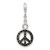 Image of Sterling Silver Enameled Peace Symbol 1/2in Dangle Enhancer Pendant