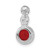 Sterling Silver Polished Red & Clear CZ Circles Chain Slide Pendant
