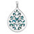 Image of Sterling Silver Rhodium-plated Simulated Turquoise Teardrop Pendant