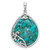 Image of Sterling Silver Rhodium-plated Simulated Turquoise Teardrop Pendant