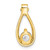 Image of Sterling Silver Gold-tone with CZ Teardrop Shape Chain Slide Pendant
