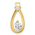 Image of Sterling Silver Gold-tone with CZ Teardrop Shape Chain Slide Pendant