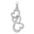 Image of Sterling Silver Rhodium-plated Polished CZ Open Triple Heart Pendant