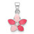 Sterling Silver Rhodium-plated CZ and Enamel Flower Childrens Pendant