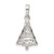 Sterling Silver Rhodium-plated CZ and Enameled Christmas Tree Pendant