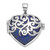 Image of Sterling Silver Rhodium-plated Lapis Lazuli Heart 23mm Locket Pendant