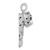 Image of Sterling Silver Black/White Rhodium-plated Polished CZ Cheetah Pendant
