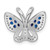 Image of Sterling Silver Rhodium-plated Blue & White CZ Butterfly Slide Pendant
