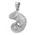 Sterling Silver Rhodium-Plated Polished and Textured 3D Iguana Pendant