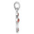 Image of Sterling Silver Rhodium-plated Polished Open Cross Red Crystal Pendant