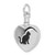 Image of Sterling Silver Rhodium-plated Enamel Heart with Cat Ash Holder Pendant