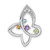 Image of Sterling Silver Rhodium-plated Rainbow Multi-Gemstone Butterfly Pendant