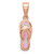 Image of Sterling Silver Pink Polished Pink Created Opal Inlay Flip Flop Pendant