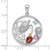Image of Sterling Silver Rhodium-plated Rainbow Multi-Gemstone Sea Turtle Pendant