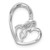 Image of Sterling Silver Rhodium/Rose Gold-plated CZ Heart with Footprint Pendant
