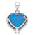 Sterling Silver Rhodium-plated Blue Created Opal Heart with Wings Pendant