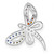 Image of Sterling Silver Rhodium-plated Multicolor CZ Dragonfly Chain Slide Pendant