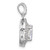 Sterling Silver Rhodium-plated Clear and Iridescent CZ Square Halo Pendant
