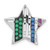 Image of Sterling Silver w/ Black Rhodium Synthetic Stones Star Chain Slide Pendant
