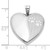 Image of Sterling Silver Rhodium-plated Polished Paw Print 24mm Heart Locket Pendant