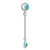 Image of Sterling Silver Rhodium-plated Simulated Turquoise Drop Chain Slide Pendant