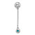 Image of Sterling Silver Rhodium-plated Simulated Turquoise Drop Chain Slide Pendant