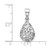 Image of Sterling Silver Rhodium-plated Polished Half Dome Teardrop Filigree Pendant