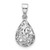 Image of Sterling Silver Rhodium-plated Polished Half Dome Teardrop Filigree Pendant