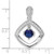 Image of Sterling Silver Rhodium-plated Blue Glass and Clear CZ Fancy Square Pendant