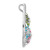 Image of Sterling Silver CZ & Blue, Green & Pink Enamel Floral Teardrop Slide Pendant