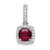 Image of Sterling Silver Rhodium-plated Lab Created Red Corundum and White CZ Pendant