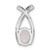 Sterling Silver Rhodium-plated CZ and White Created Opal Chain Slide Pendant