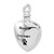 Image of Sterling Silver Rhodium-plated Enamel Heart with Paw Print Ash Holder Pendant