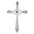 Sterling Silver Rhodium Plated Diamond Freshwater Cultured Pearl Cross Pendant