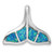 Sterling Silver Rhodium-plated Blue Inlay Created Opal Whale Tail Slide Pendant