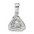 Image of Sterling Silver Rhodium-plated Freshwater Cultured Pearl and CZ Triangle Pendant