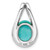 Image of Sterling Silver Rhodium-plated Polished Chinese Simulated Turquoise Oval Pendant