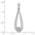 Image of Sterling Silver Rhodium-plated Polished Textured Teardrop w/Flower Dangle Pendant