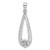 Image of Sterling Silver Rhodium-plated Polished Textured Teardrop w/Flower Dangle Pendant