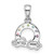 Image of Sterling Silver Rhodium-plated Childrens Glass Crystal Rainbow and Clouds Pendant
